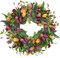 22 inch Spring Summer Wreath Tulip Wreath for Front Door with Purple Tassels, Eucalyptus Leaves, Ferns, Butterflies for Indoor Outdoor Wall Festival Home Farmhouse Wedding Decor
